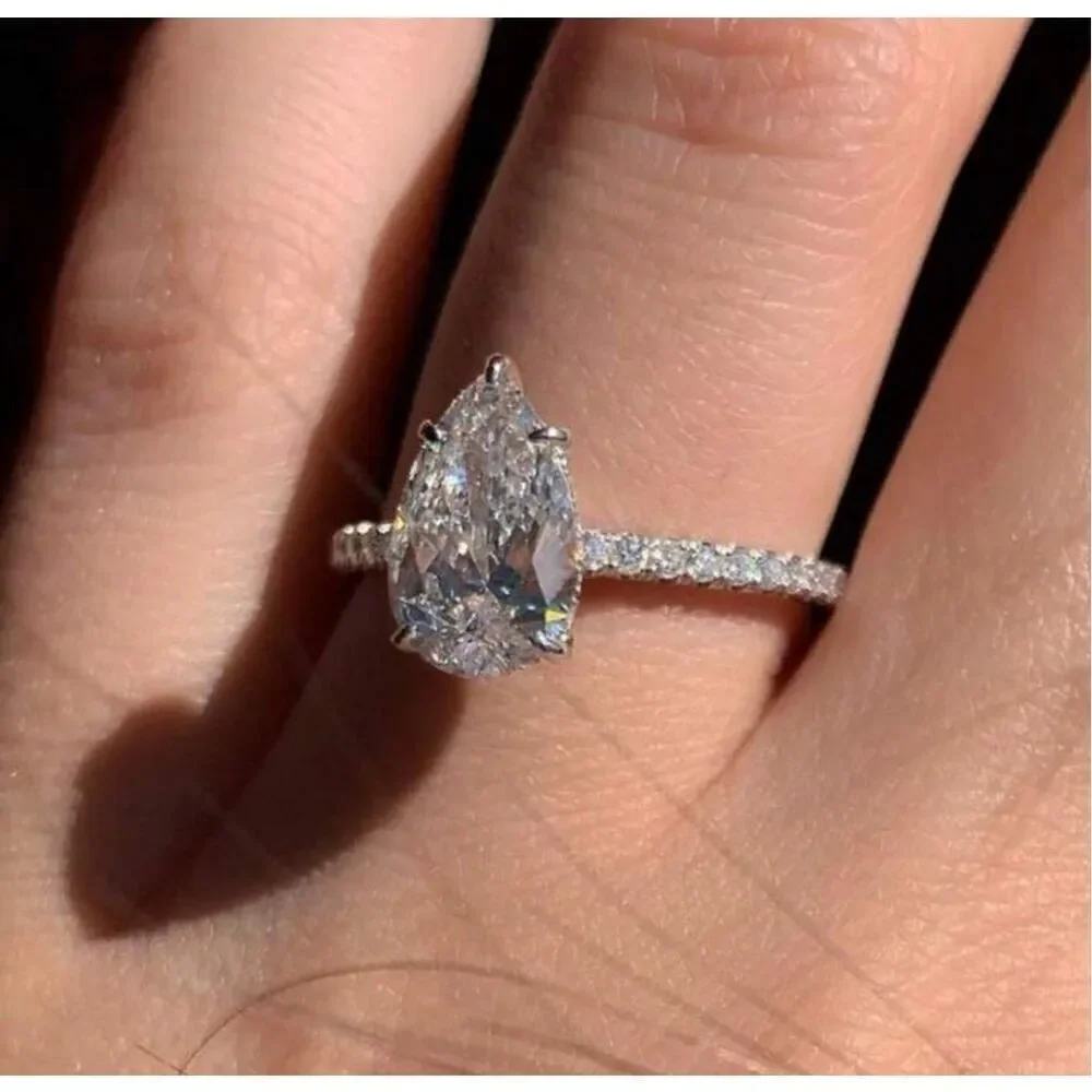 Rose Gold Pear Solitaire Ring